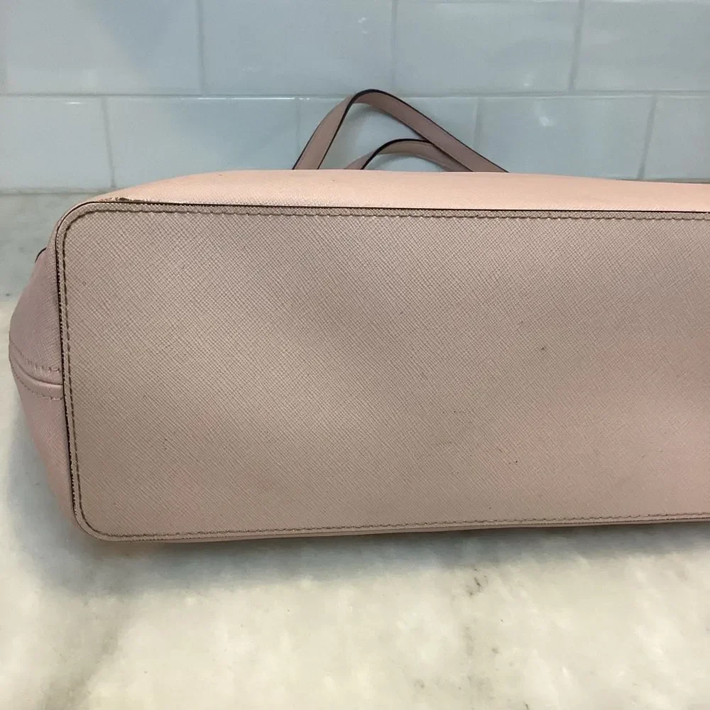 Michael Kors Purse Handbag Leather Jet Set Carry All Pink Tote Bag Pocketbook